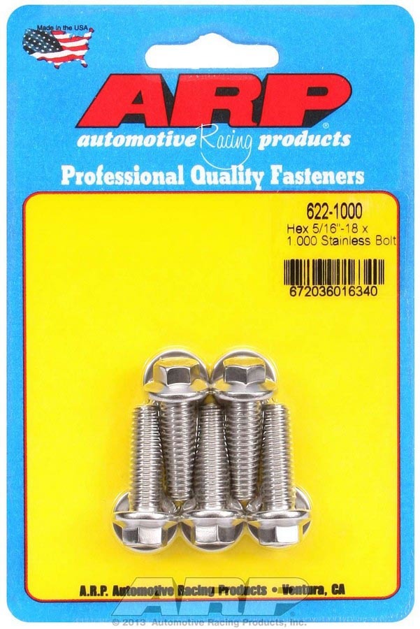 ARP 622-1000 - S/S Bolt Kit - 6pt. (5) 5/16-18 x 1.000 image