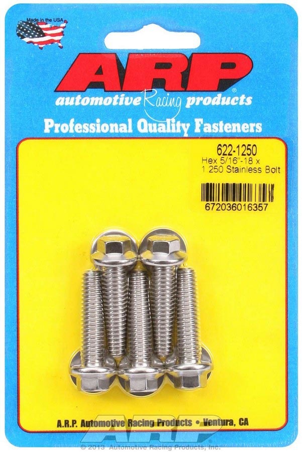 ARP 622-1250 - S/S Bolt Kit - 6pt. (5) 5/16-18 x 1.250 image