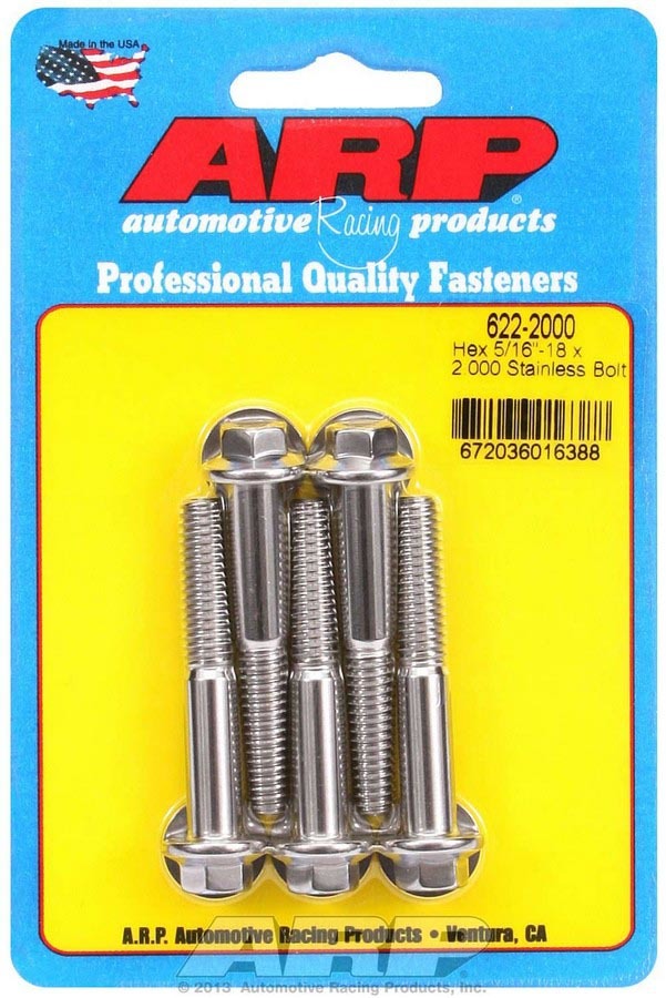 ARP 622-2000 - S/S Bolt Kit - 6pt. (5) 5/16-18 x 2.000 image