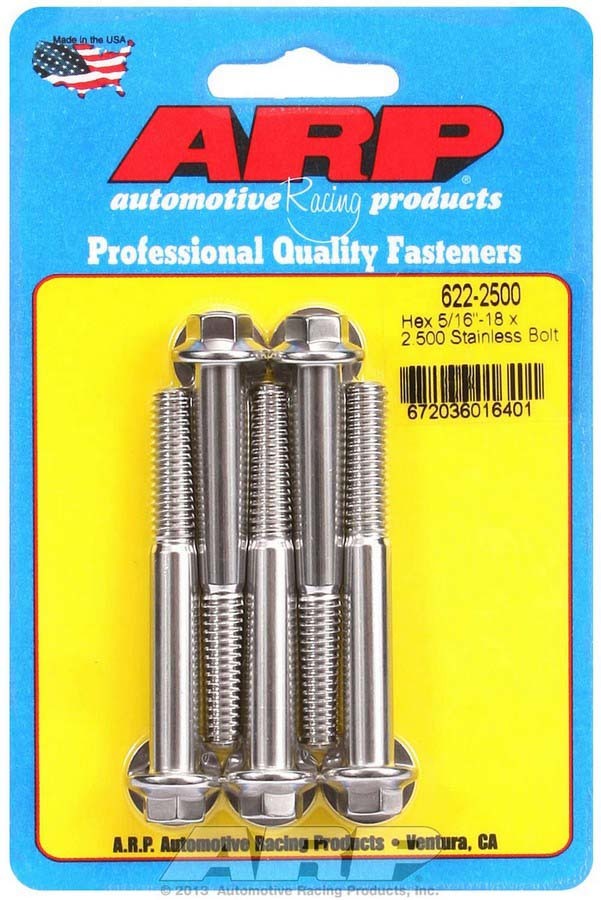 ARP 622-2500 - S/S Bolt Kit - 6pt. (5) 5/16-18 x 2.500 image