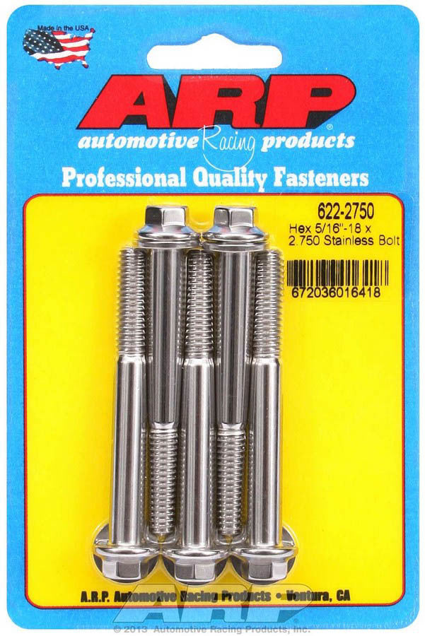 ARP 622-2750 - S/S Bolt Kit - 6pt. (5) 5/16-18 x 2.750 image