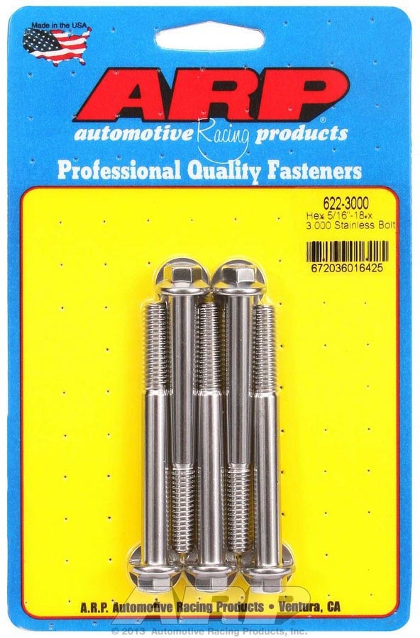 ARP 622-3000 - S/S Bolt Kit - 6pt. (5) 5/16-18 x 3.000 image