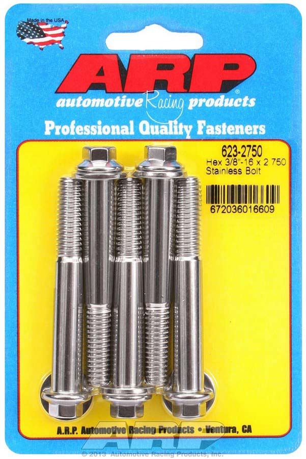 ARP 623-2750 - S/S Bolt Kit - 6pt. (5) 3/8-16 x 2.750 image