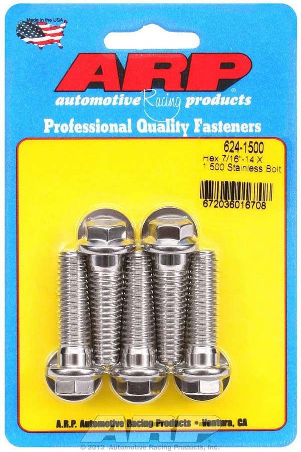 ARP 624-1500 - S/S Bolt Kit - 6pt. (5) 7/16-14 x 1.500 image