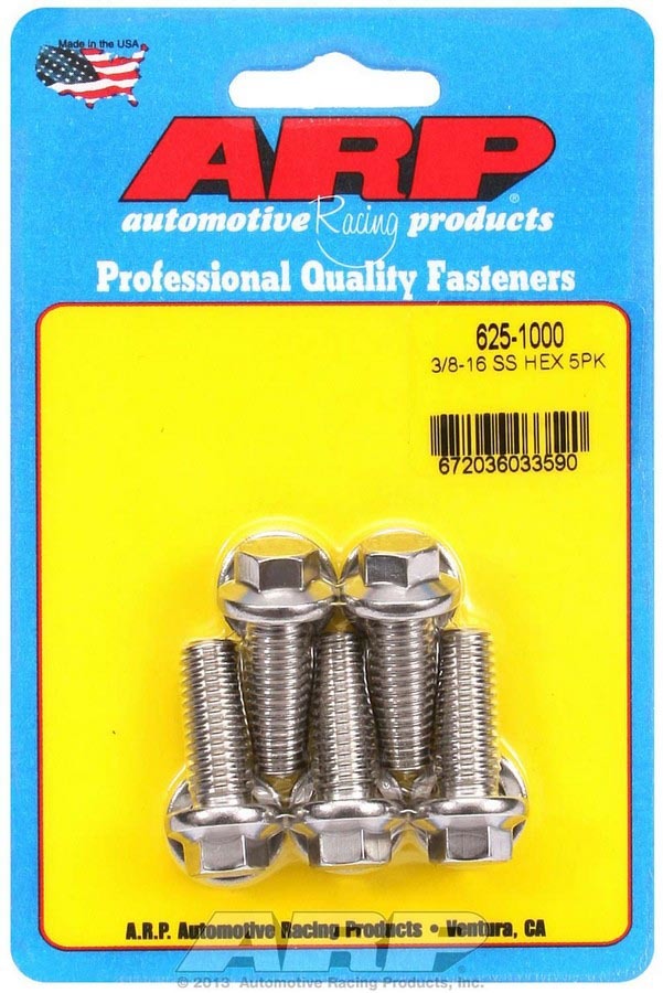 ARP 625-1000 - S/S Bolt Kit - 6pt. (5) 3/8-16 x 1.000 image