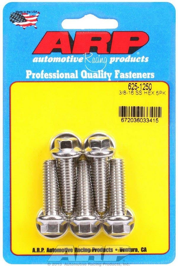 ARP 625-1250 - S/S Bolt Kit - 6pt. (5) 3/8-16 x 1.250 image