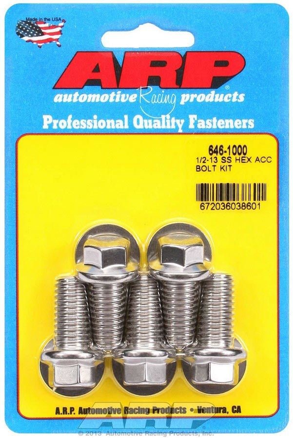 ARP 646-1000 - 1/2-13 x 1.000 6pt SS Bolt Kit 5pk image