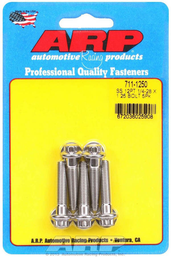 ARP 711-1250 - S/S Bolt Kit - 12pt. (5) 1/4-28 x 1.250 image