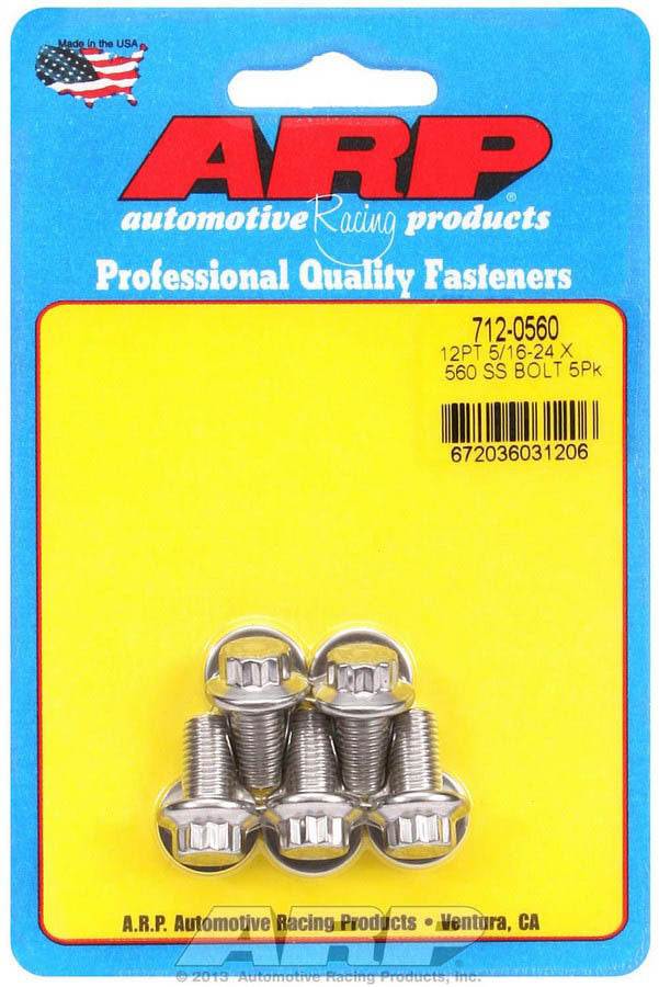 ARP 712-0560 - S/S Bolt Kit - 12pt. (5) 5/16-24 x .560 image