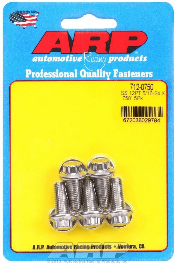 ARP 712-0750 - S/S Bolt Kit - 12pt. (5) 5/16-24 x .750 image