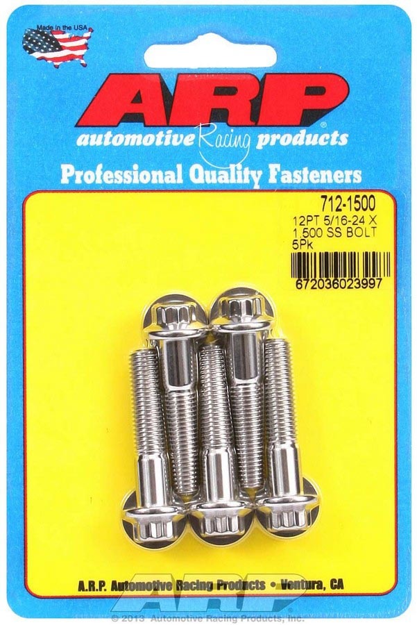 ARP 712-1500 - S/S Bolt Kit - 12pt. (5) 5/16-24 x 1.500 image