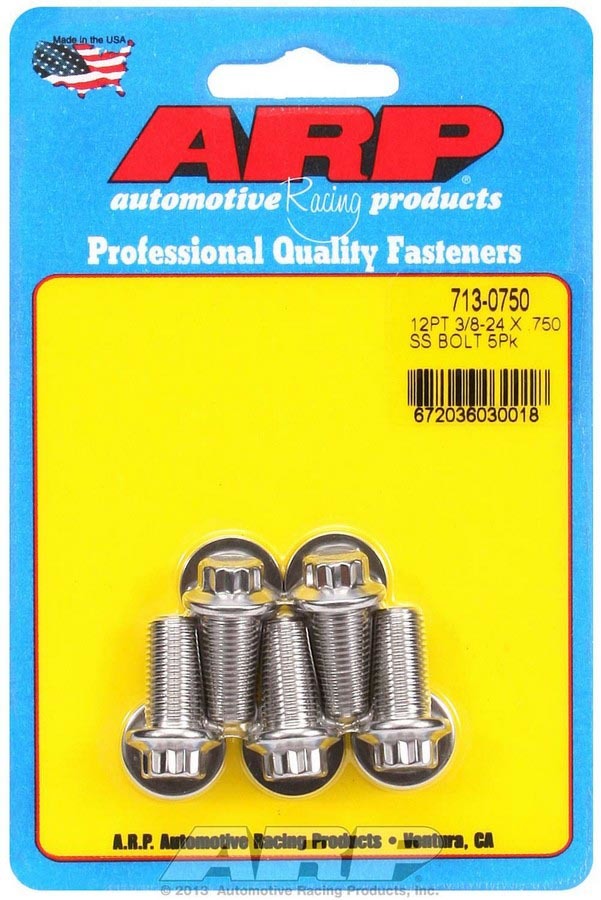 ARP 713-0750 - S/S Bolt Kit - 12pt. (5) 3/8-24 x .750 image
