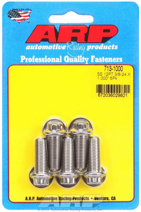 ARP 713-1000 - S/S Bolt Kit - 12pt. (5) 3/8-24 x 1.000 image