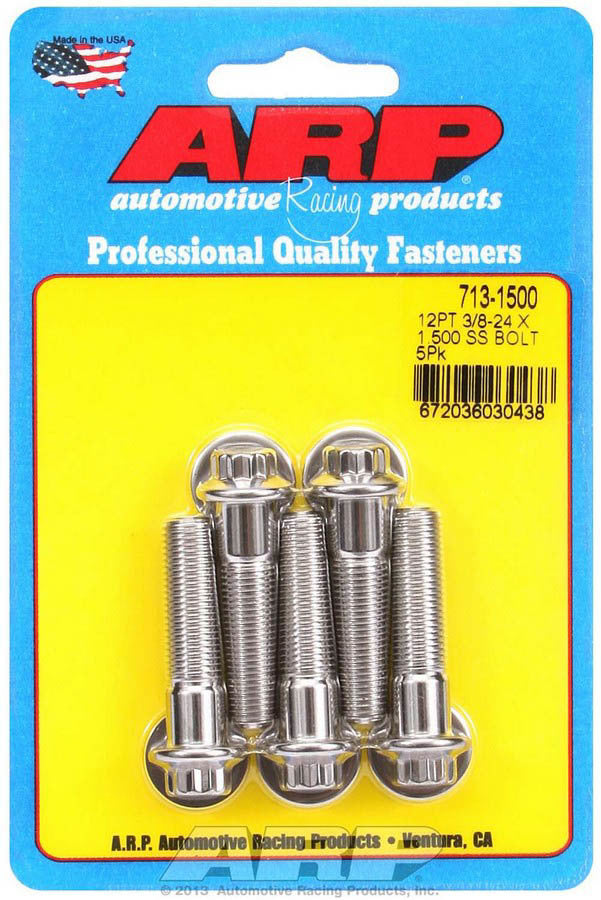 ARP 713-1500 - S/S Bolt Kit - 12pt. (5) 3/8-24 x 1.500 image