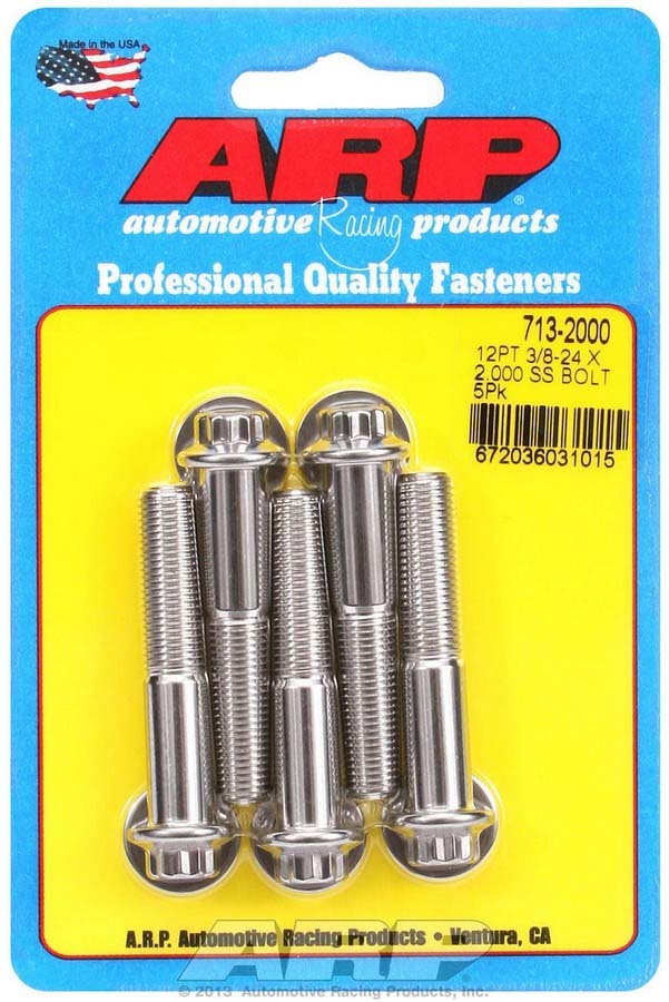 ARP 713-2000 - S/S Bolt Kit - 12pt. (5) 3/8-24 x 2.000 image