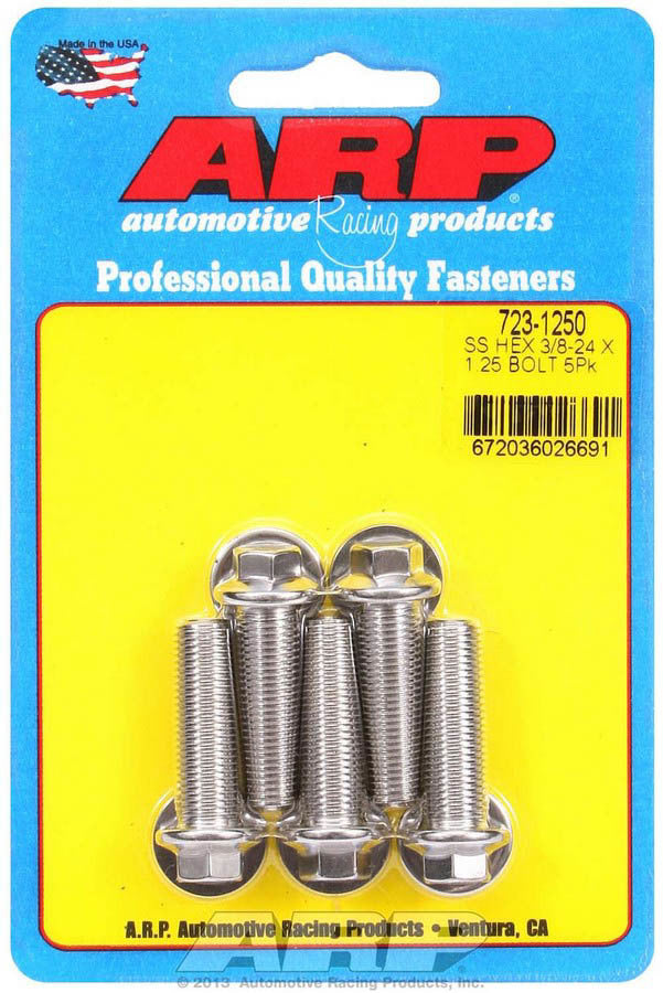 ARP 723-1250 - S/S Bolt Kit - 6pt. (5) 3/8-24 x 1.250 image