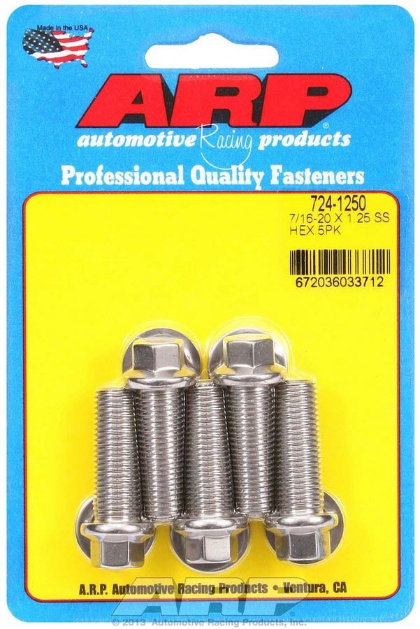ARP 724-1250 - S/S Bolt Kit 6pt 5pk 7/16-20 x 1.250 image
