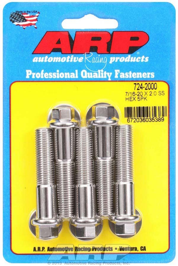 ARP 724-2000 - 7/16-20 x 2.000 6pt SS Bolt Kit 5pk image