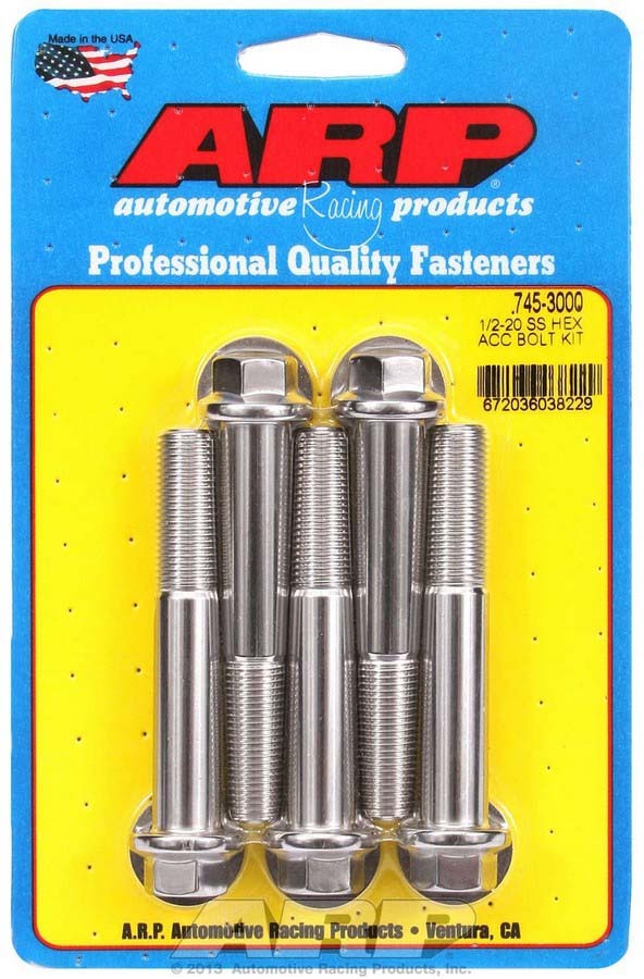 ARP 745-3000 - S/S Bolt Kit - 6pt. (5) 1/2-20 x 3.000 image