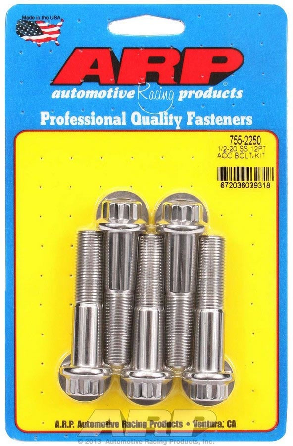 ARP 755-2250 - S/S Bolt Kit - 12pt. (5) 1/2-20 x 2.250 image