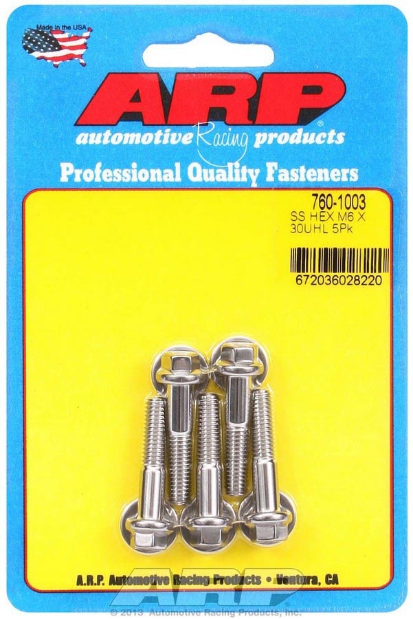 ARP 760-1003 - S/S Bolt Kit - 6pt. (5) 6mm x 1.00 x 30mm image