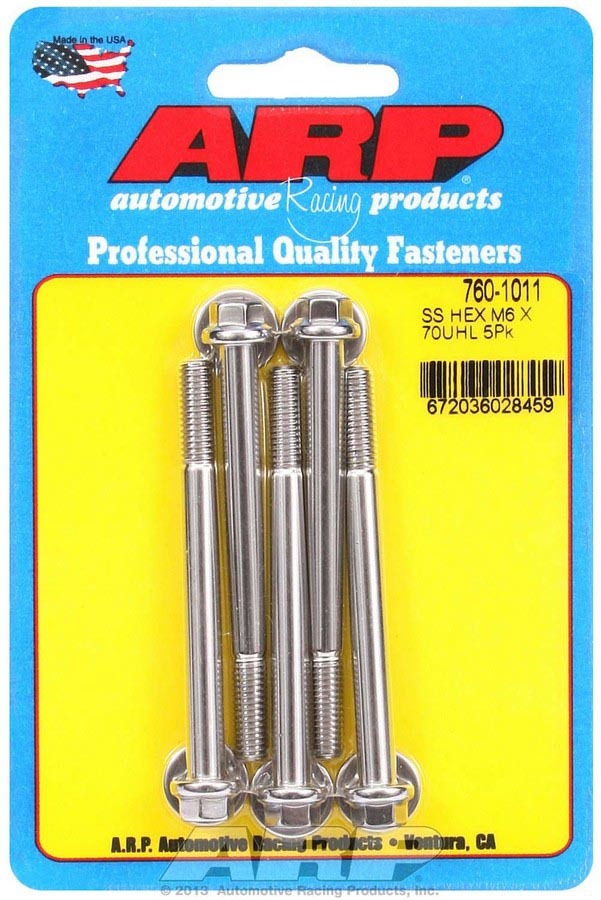 ARP 760-1011 - S/S Bolt Kit 6pt 6mm x 1.00 x 70mm image