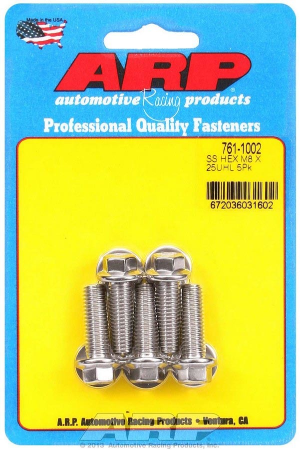 ARP 761-1002 - S/S Bolt Kit - 6pt. (5) 8mm x 1.25 x 25 image