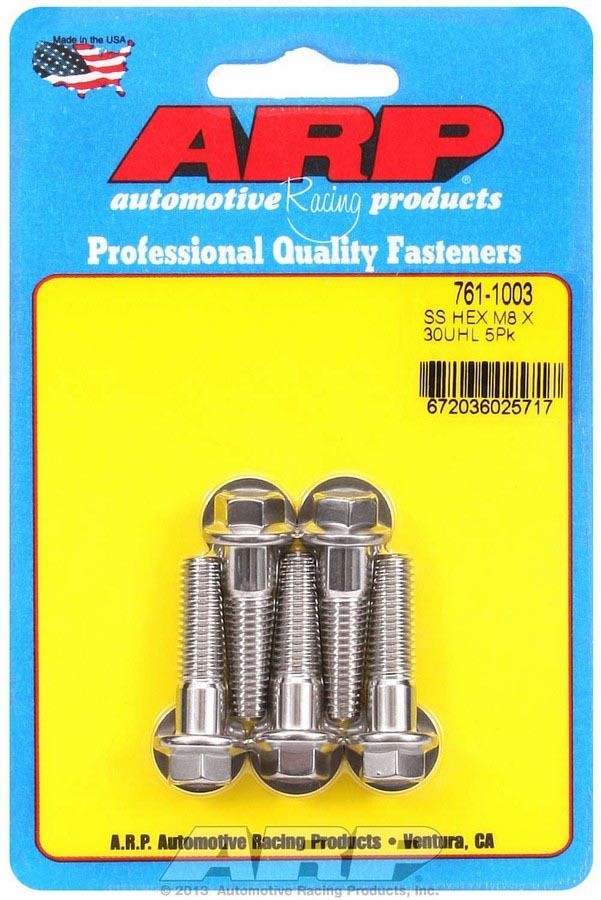 ARP 761-1003 - S/S Bolt Kit - 6pt. (5) 8mm x 1.25 x 30 image