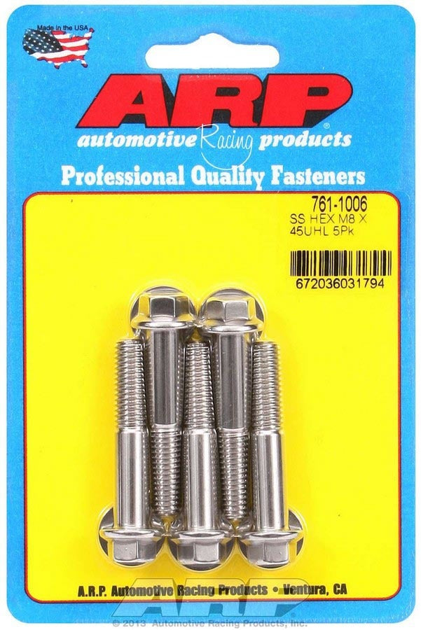 ARP 761-1006 - Bolt Kit - SS 6pt 5pk 8mm x 1.25 x 45mm image