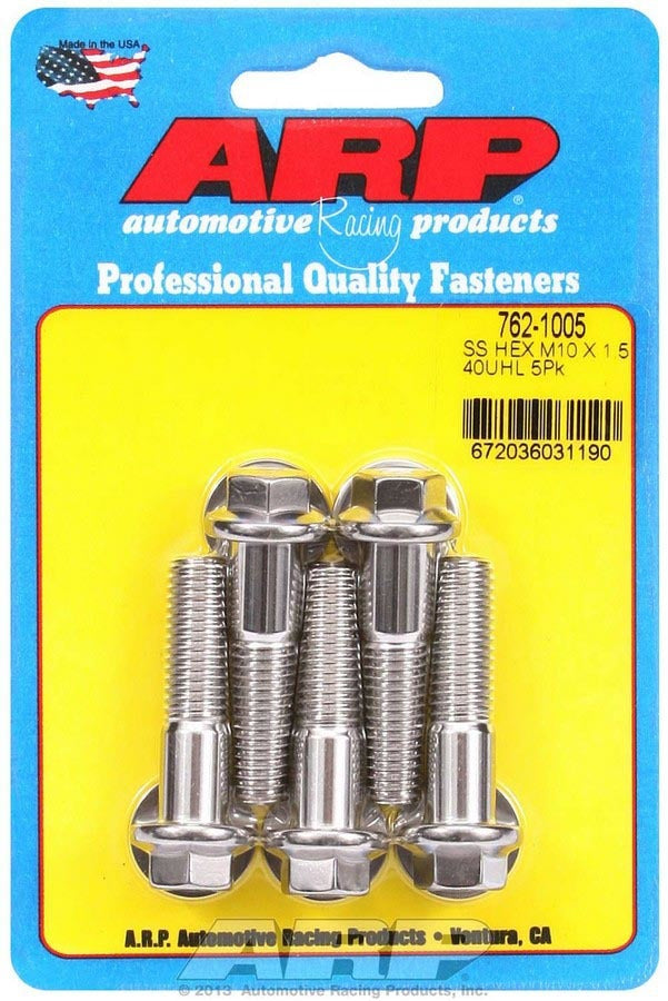 ARP 762-1005 - 10mm x1.50x40 SS Hex Bolt Kit 5pk image