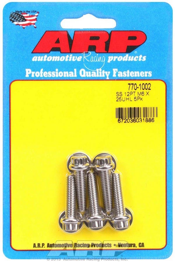 ARP 770-1002 - S/S Bolt Kit - 12pt. (5) 6mm x 1.00 x 25 image