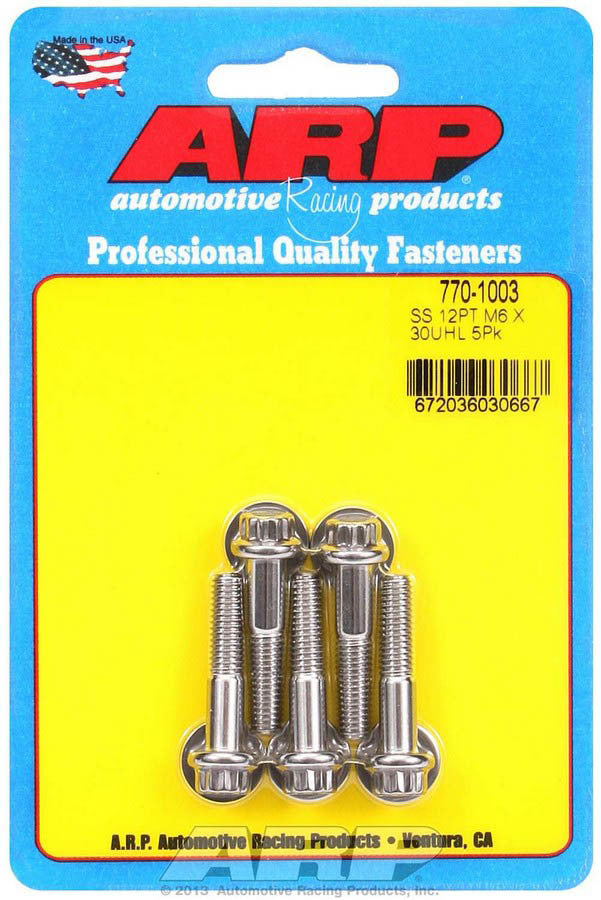 ARP 770-1003 - S/S Bolt Kit - 12pt. (5) 6mm x 1.00 x 30 image