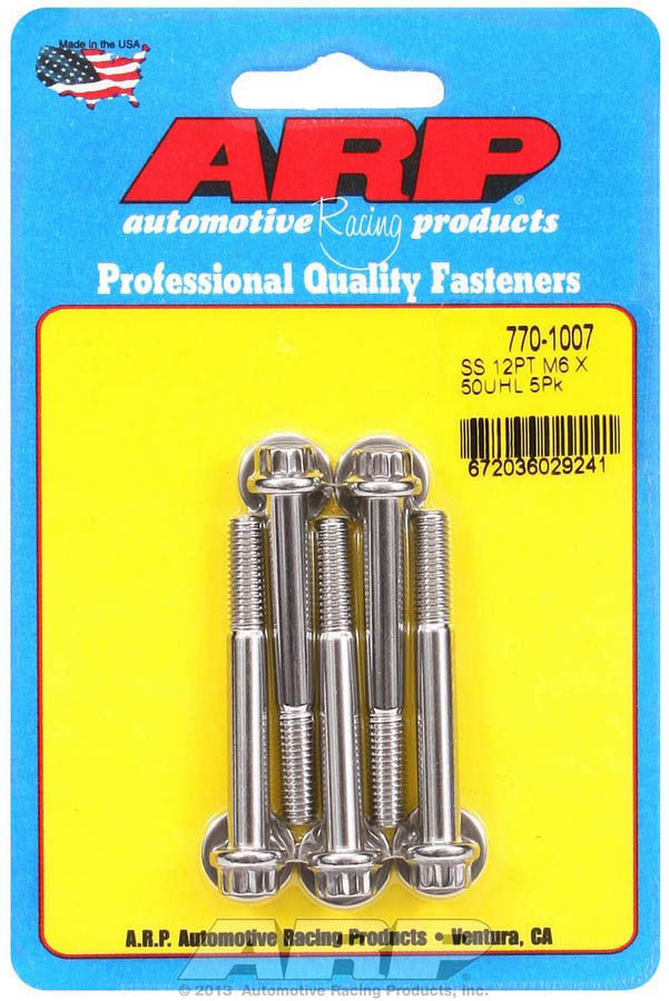ARP 770-1007 - S/S Bolt Kit - 12pt. (5) 6mm x 1.00 x 50mm image