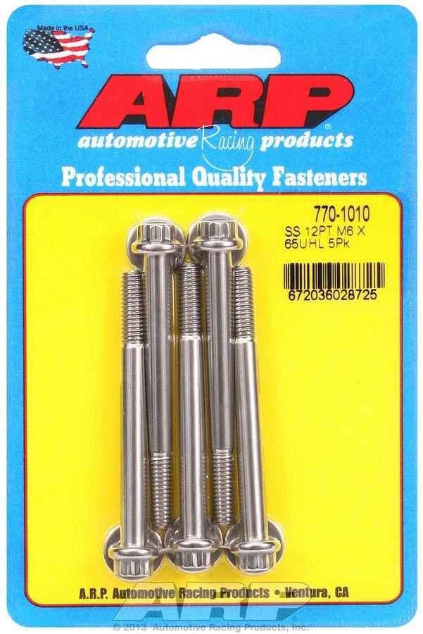 ARP 770-1010 - S/S Bolt Kit - 12pt. (5) 6mm x 1.00 x 65 image