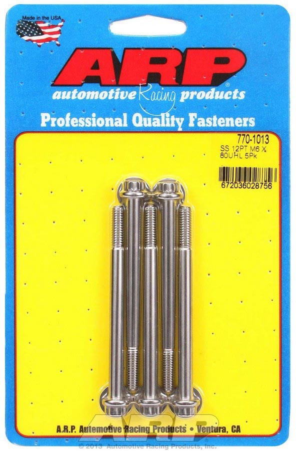 ARP 770-1013 - S/S Bolt Kit - 12pt. (5) 6mm x 1.00 x 80 image