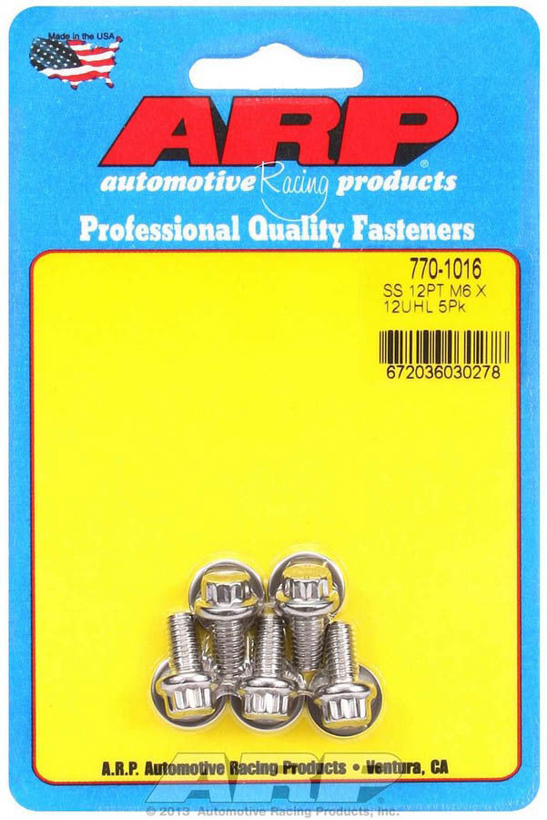 ARP 770-1016 - S/S Bolt Kit - 12pt. (5) 6mm x 1.00 x 12 image