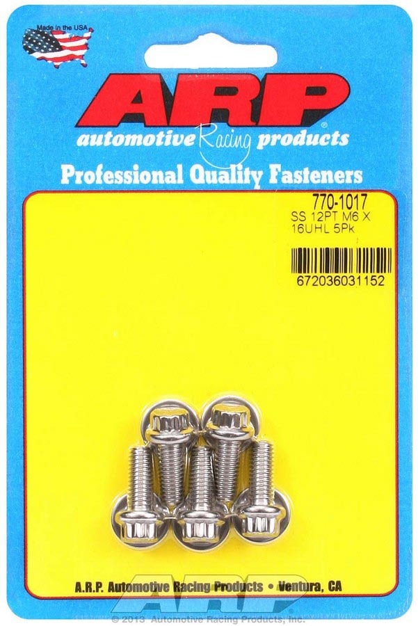 ARP 770-1017 - S/S Bolt Kit - 12pt. (5) 6mm x 1.00 x 16 image