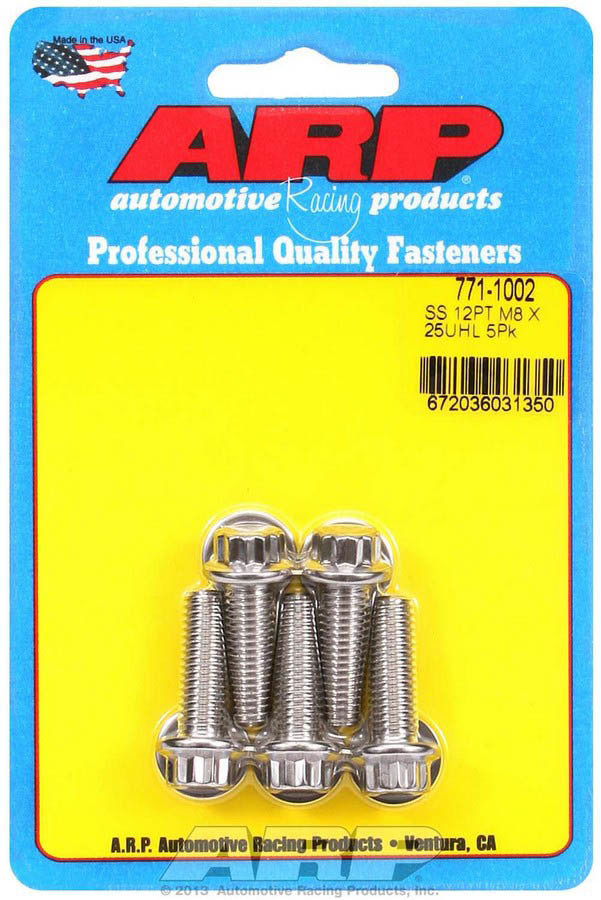 ARP 771-1002 - S/S Bolt Kit - 12pt. (5) 8mm x 1.25 x 25 image