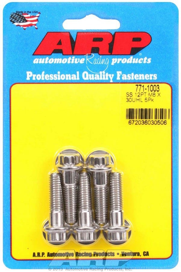 ARP 771-1003 - S/S Bolt Kit - 12pt. (5) 8mm x 1.25 x 30 image