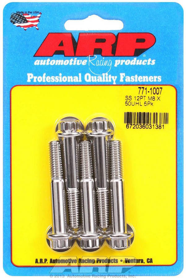 ARP 771-1007 - S/S Bolt Kit - 12pt. (5) 8mm x 1.25 x 50mm image