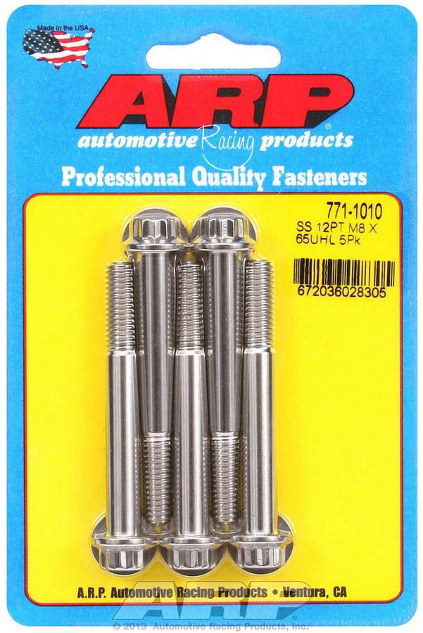 ARP 771-1010 - S/S Bolt Kit - 12pt. (5) 8mm x 1.25 x 65mm image