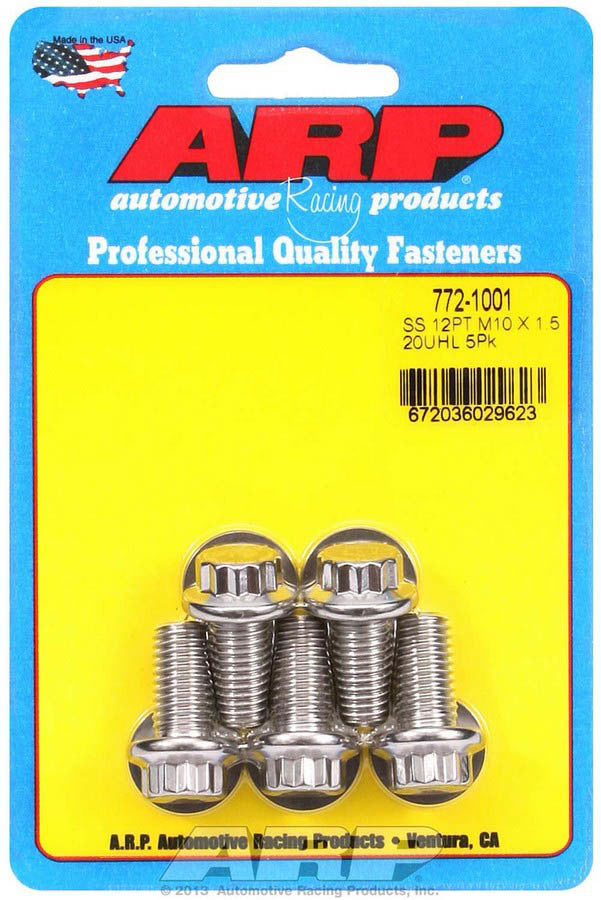 ARP 772-1001 - 10mm x 1.50 x 20 12pt SS Bolt Kit 5pk image