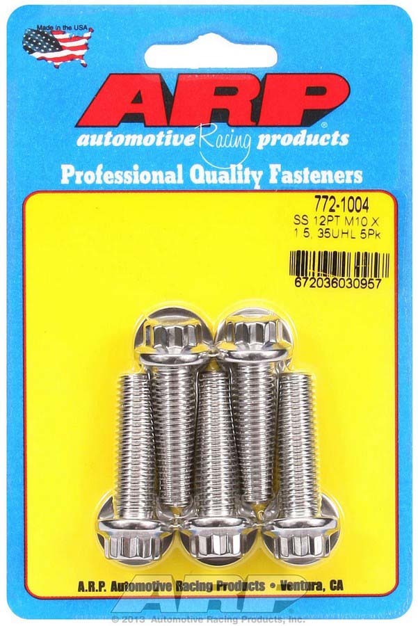 ARP 772-1004 - S/S Bolt Kit - 12pt. (5) 10mm x 1.5 x 35mm image