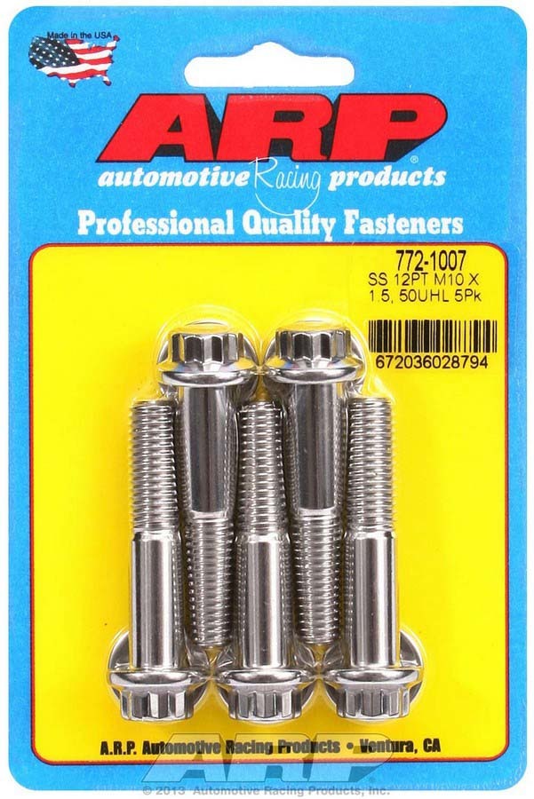 ARP 772-1007 - S/S Bolt Kit - 12pt. (5) 10mm x 1.5 x 50mm image