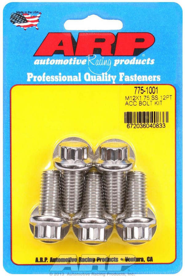 ARP 775-1001 - S/S Bolt Kit - 12pt. (5) 12mm x 1.75 x 25mm image