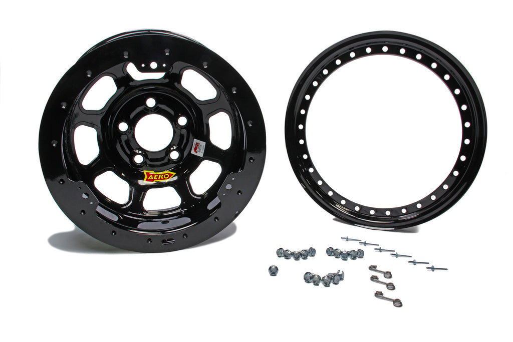 AERO RACE WHEELS 33-174220B - 13x7 2in. 4.25 Black Beadlock image