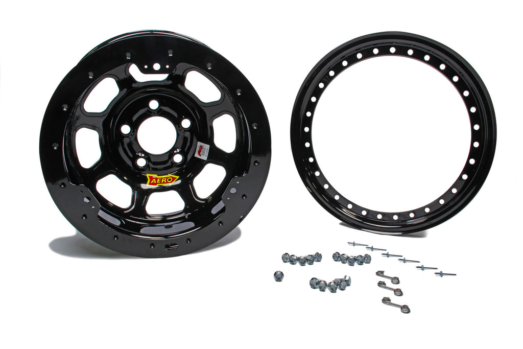 AERO RACE WHEELS 33-184220B - 13x8 2in. 4.25 Black Beadlock image