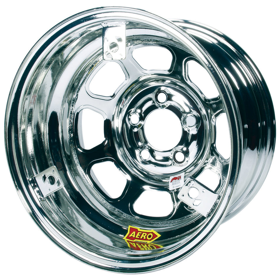 AERO RACE WHEELS 52-285020T3 - 15X8 2in 5.00 Chrome w/ 3 Tabs for Mudcover image