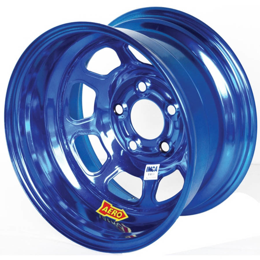 AERO RACE WHEELS 52-984730BLU - 15x8 3in 4.75 Blue Chrome image