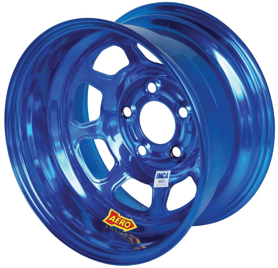 AERO RACE WHEELS 52-985020BLU - 15x8 2in 5.00 Blue Chrome image